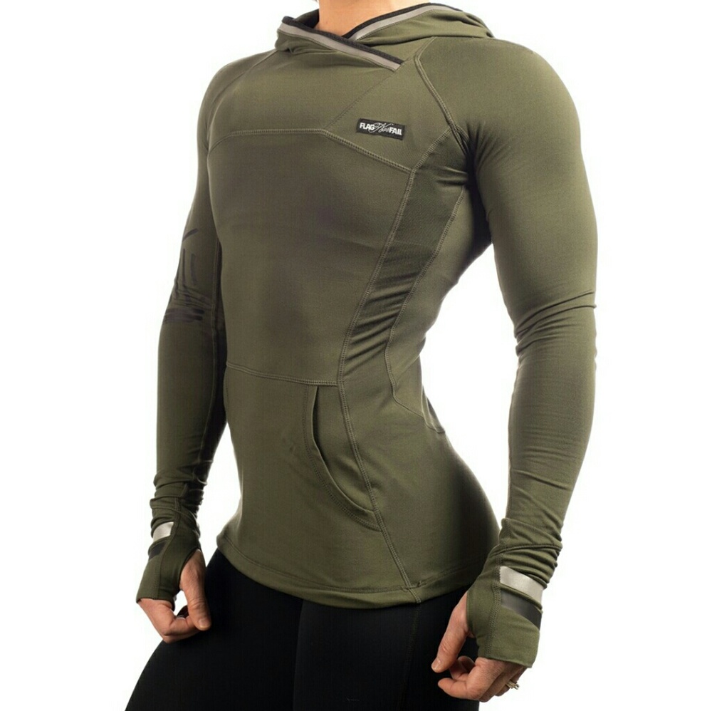 Flag Nor Fail Girls Track Hoodie Olive Green